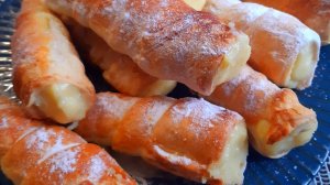 Готовим дома.Вкуснющие трубочки из слоёного бездрожжевого теста,с кремом.Лёгкий,быстрый рецепт.