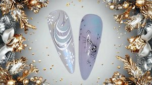 Простой эффектный новогодний маникюр 2025. Видеоурок.