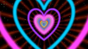 Heart Tunnel. Neon light Love Heart Tunnel. Animated Background Video