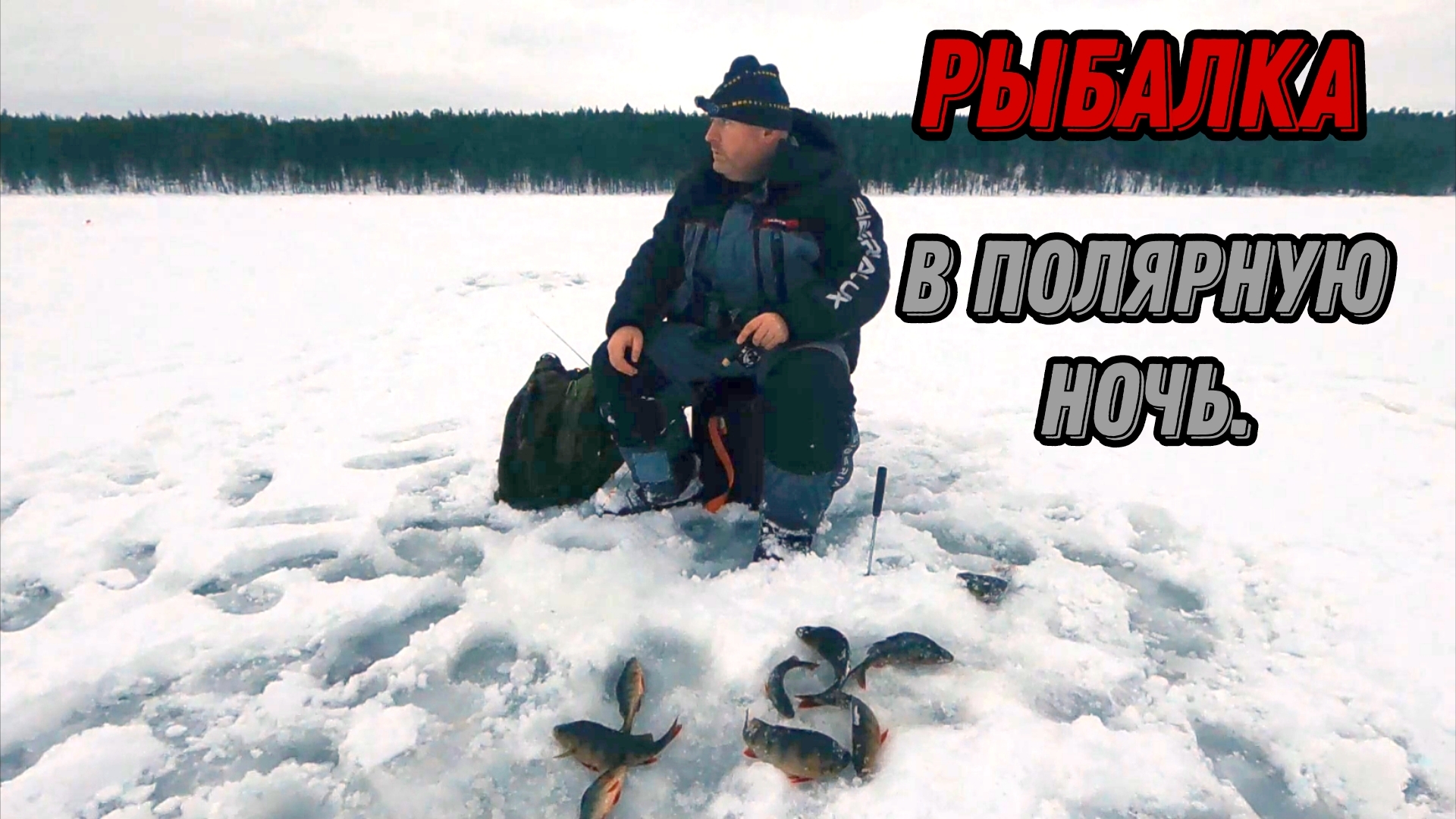 Ловля ОКУНЯ со льда в ПОЛЯРНУЮ НОЧЬ.