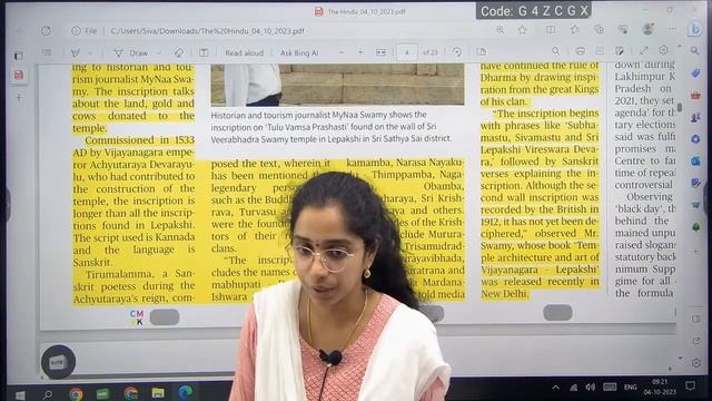 04 October 2023 | The Hindu Newspaper Analysis in Telugu by Lahari madam | UPSC Current Affairs 202