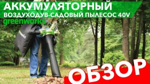 Обзор на воздуходув – садовый пылесос аккумуляторный Greenworks 40V GD40BV, бесщёточный