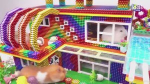 Магнитный коструктор -  Постройте Современный Дом С Волнистой Крышей И Роскошным Бассейном - Водопад