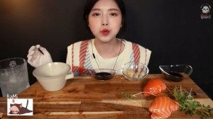 SALMON SUSHI ASMR COMPILATION/ Salmon Nigiri Mukbang Compilation/ BaMi Food