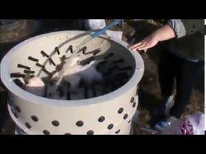 Ощип утки с помощью перосъемной машины Спрут 700