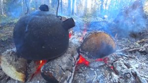 Жареный окунь и соленый сиг под картошечку. Рыбалка на сети на заморных озёрах.