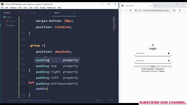 #4 - Login page using html and css | Responsive | Animation | Web design and development tutorials