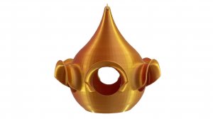 Кормушка для птиц "Ёлочная игрушка" (цвет золото-медь).