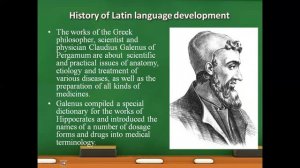 Intro to Latin language  Its history and role in the development of medical terminology