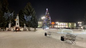 Украшенное к Новому Году Сеченово, Нижегородская область.