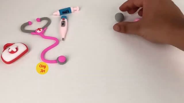 DIY How to make polymer clay miniature medical instruments , first aid kit, medicines,   | clay art