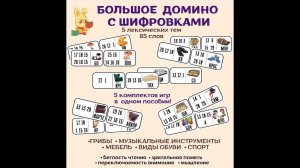 Большое домино с шифровками на разные лексические темы. Для детей 8-12 лет.