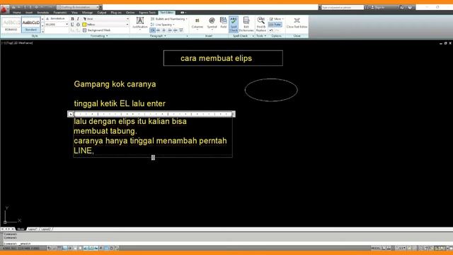 Tutorial Autocad || Cara Membuat Elips di Autocad
