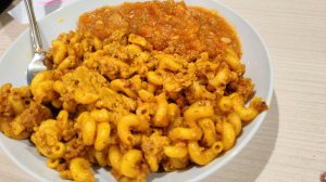 макароны с фаршем со сливками на ужин