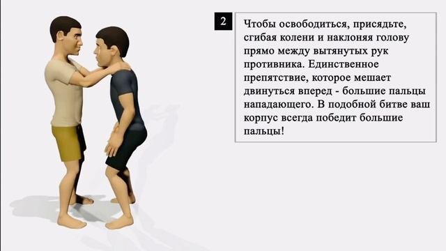 Смотреть до конца ! Защита от удушения 1. Защита против захвата шеи спереди обеими руками.
