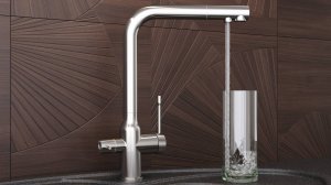 Практичный смеситель на кухню (для фильтра) ELGHANSA арт.56A5026-Steel из нержавеющей стали