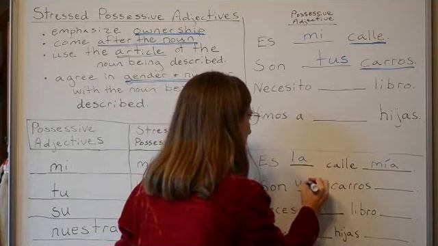Spanish Stressed Possessive Adjectives смотреть онлайн