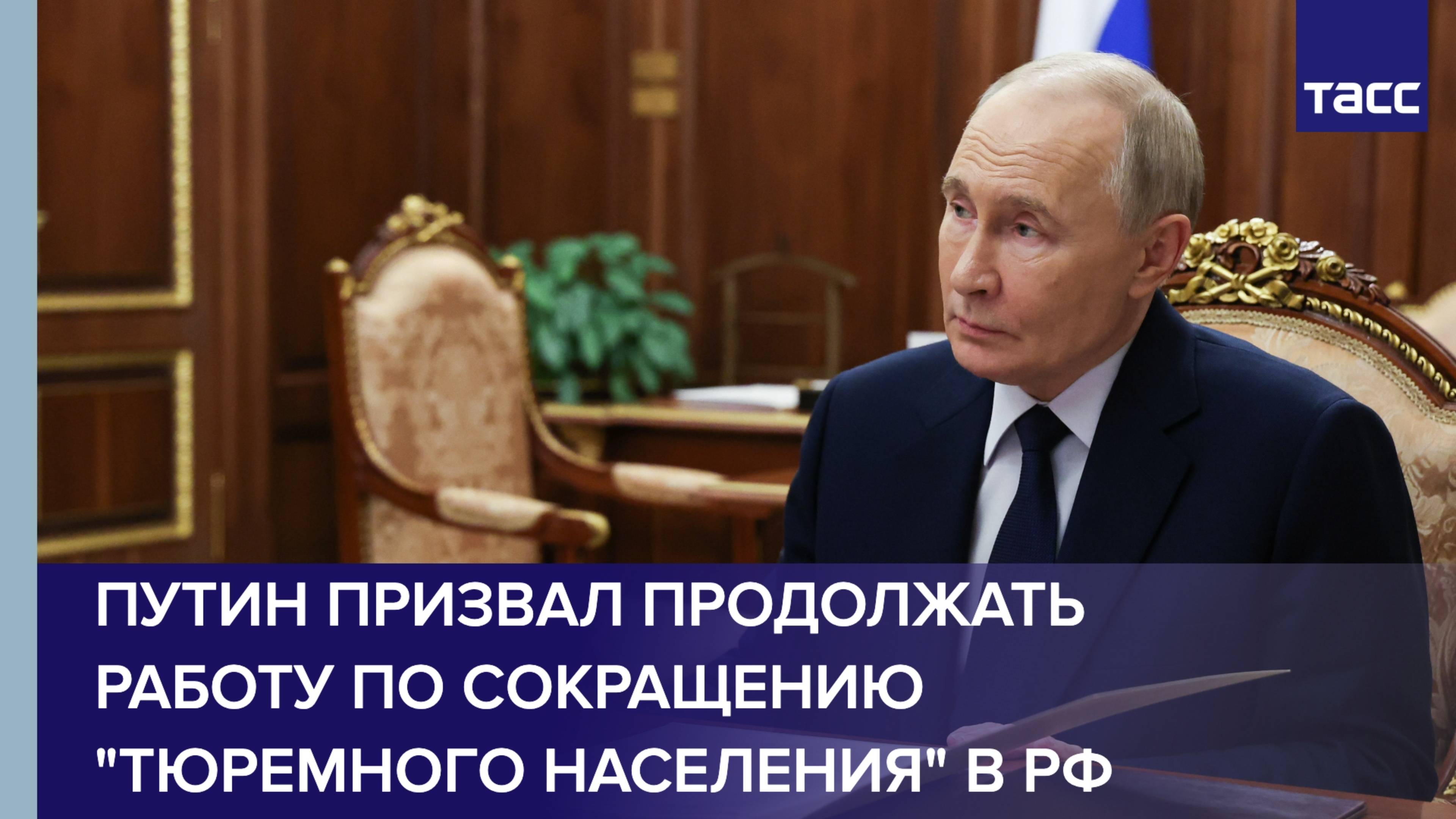 Путин призвал продолжать работу по сокращению "тюремного населения" в РФ
