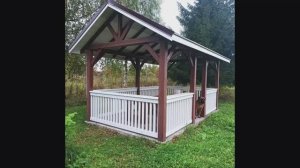 Строительство беседки на даче своими руками! ч.4 Ограждение! Помогали все!