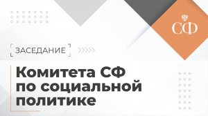 Заседание Комитета Совета Федерации по социальной политике