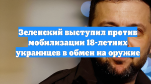 Зеленский выступил против мобилизации 18-летних украинцев в обмен на оружие