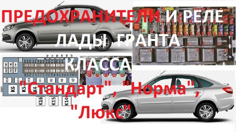 Предохранители и реле лады Гранта всех исполнений Стандарт Норма Люкс