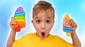 Влад и Ники. Весёлые ИГРЫ и ШОКОЛАДНЫЙ ПОП ИТ! Видео для детей.