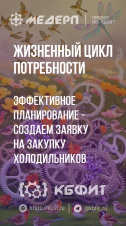 КБФИТ: МЕДЕРП. ЖЦП: Эффективное планирование - создаем заявку на закупку холодильников. Ч.2.