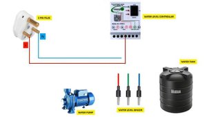 Water Level Controller Wiring With Sensors For Water Pump