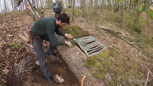 SOLO Two Days CAMPING   Sleep In EARTH SHELTER - Cook Big Steak on Mud Stove