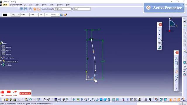 CATIA V5 | HOW TO CONSTRAINTS SPLINES|PART MODEL | HANDLE|2D TO 3D CREATION| MOST USEFUL COMMAND