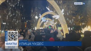 Горожане оценили новогоднюю иллюминацию на улице Красной в Краснодаре