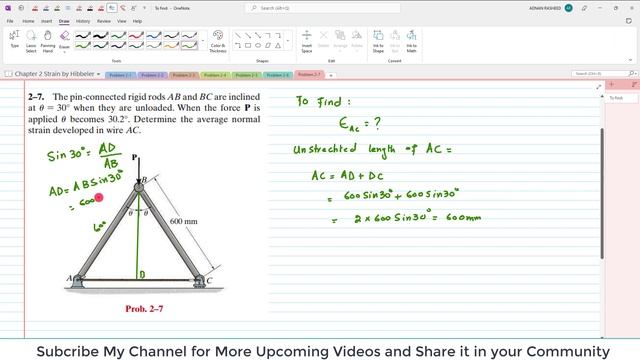 2-7| Chapter 2 | Strain | Mechanics of Materials by R.C Hibbeler|