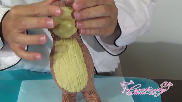 How to make The Bear (Masha) cake topper fondant tutorial masha e orso pasta di zucchero