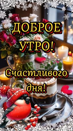 Доброе Зимнее Утро! ❄️🌺Радости и счастья в новом дне! 🎀 Красивая открытка с пожеланиями