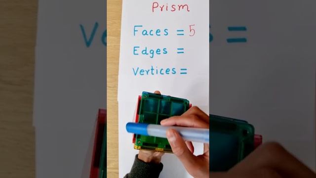 Number of faces, edges and vertices in a triangular prism (3D Shape) - Easy Math