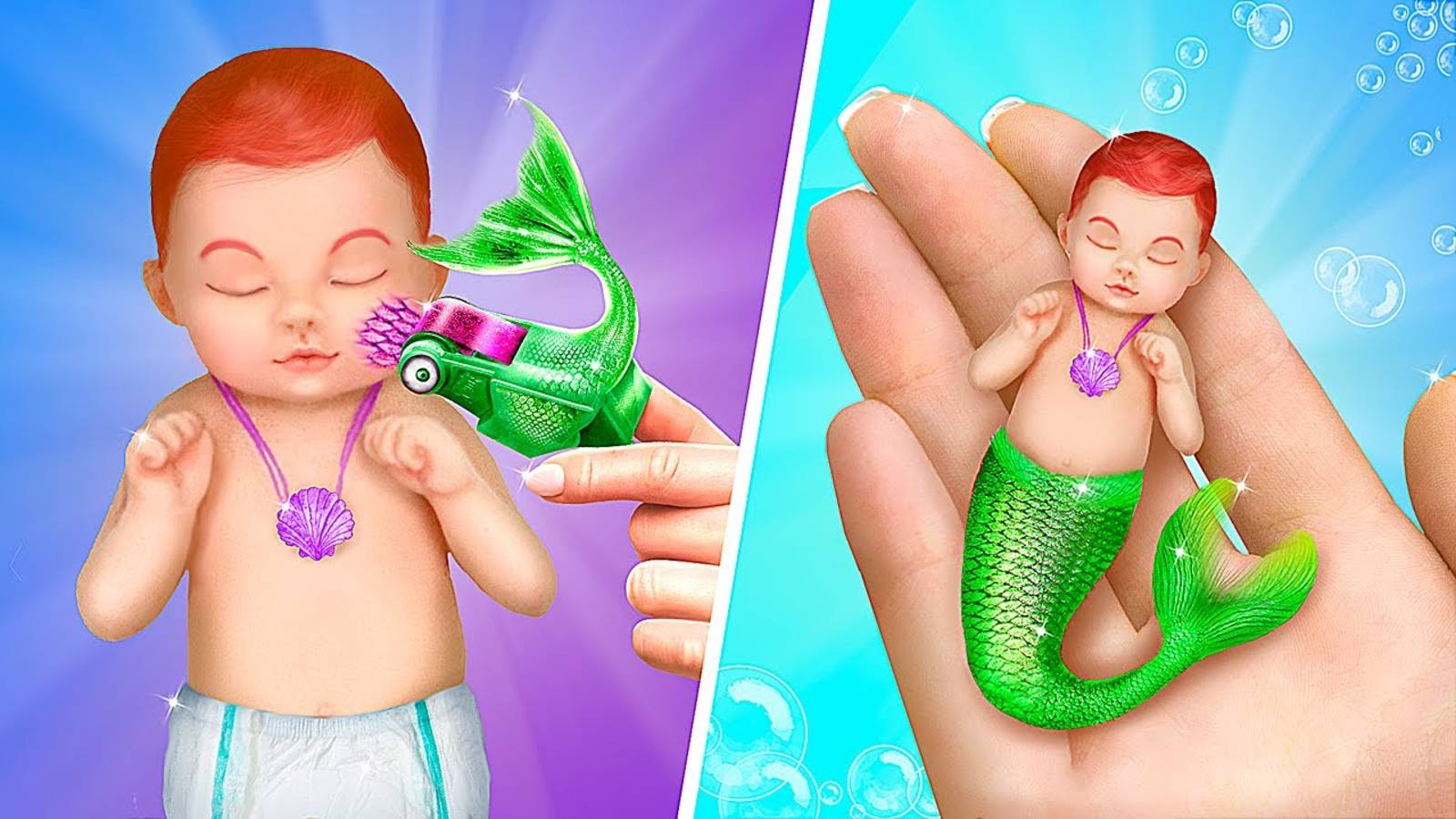 Миниатюрная малышка русалка! 31 идея для кукол