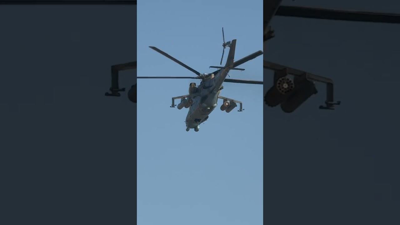 Суровый Ми-24 посетил пляж. #military #russianairforce