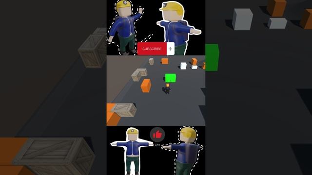 Создал анимацию персонажа 3D добавил в Unity. Инвентарь и здания #gamedev #gofy #indiegames #игры