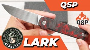 Нож QSP Lark, 14C28N, Red Shredded Carbon Fiber/G10