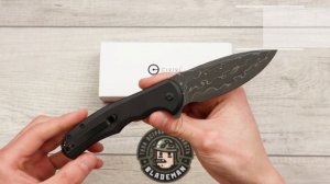 Нож CIVIVI Praxis Button Lock, Damascus, Black Aluminum Handle, C18026E-DS1