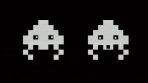 Flashmob but it reveals that B. Pudding (from Robot Chicken) plays Space Invaders