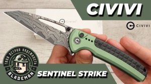 Нож CIVIVI Sentinel Strike, Damascus, Aluminum/FRN Red/Black