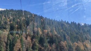 Домбай. Подъём на маятниковой канатной дороге. Кавказ.