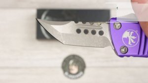 Нож Microtech Mini Troodon Hellhound, Apocalyptic, M390, Aluminum Purple, 819-10, (Signature Series)