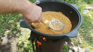 Булгур со свининой в казане