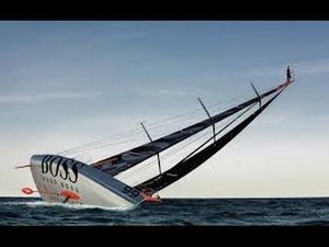 Alex Thomson прыжок с 30 метровой мачты в океан