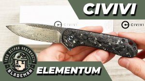 Нож CIVIVI Elementum, Damascus, Shredded Carbon Fiber Black / Silver, C907C-DS2