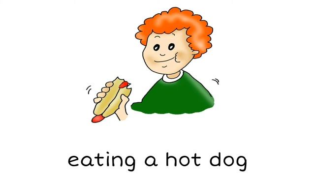 How to Pronounce Eating a hot dog in British English