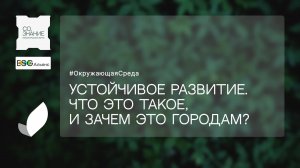 Устойчивое развитие. Что это такое, и зачем это городам?